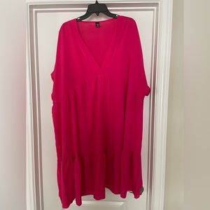 Hot Pink Baby Doll Dress Plus SZ 4X